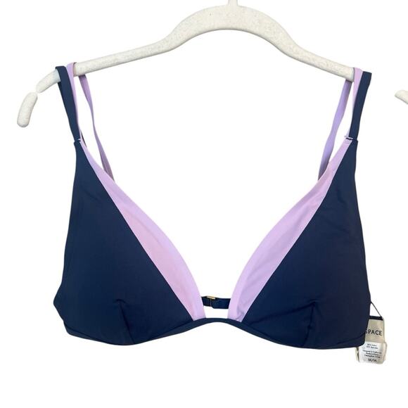 NWT l*space Finneas Bikini Top Slate Lily sz L Triangle Bralette Adjustable Chic - Picture 3 of 7
